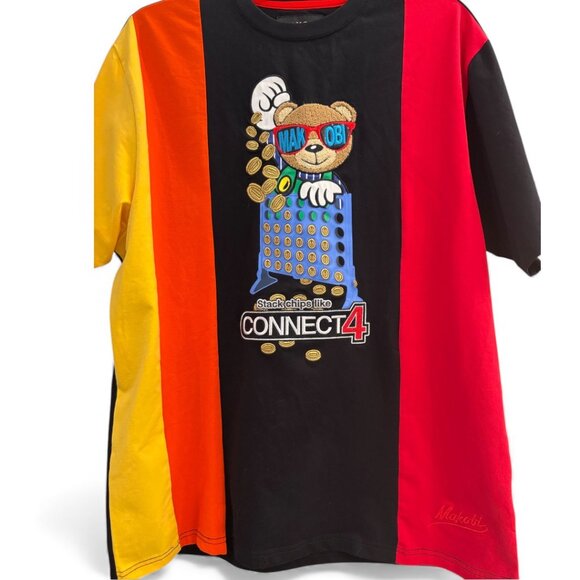 Makobi Bear Connect 4 Graphic Streetwear Multicolor T-Shirt Men’s L - Picture 7 of 14